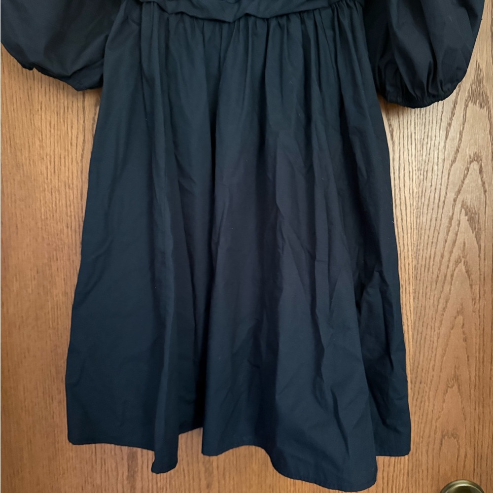 Abercrombie & Fitch Black Puff Sleeve Square Neck Mini Dress - Picture 3 of 3